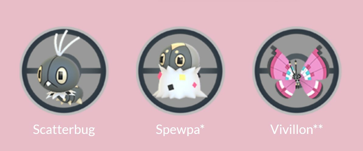 Scatterbug, Spewpa e Vivillon estão chegando ao Pokémon GO